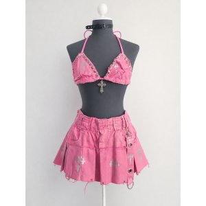 conjunto denim upcycled — pinky up✦ for rave✦