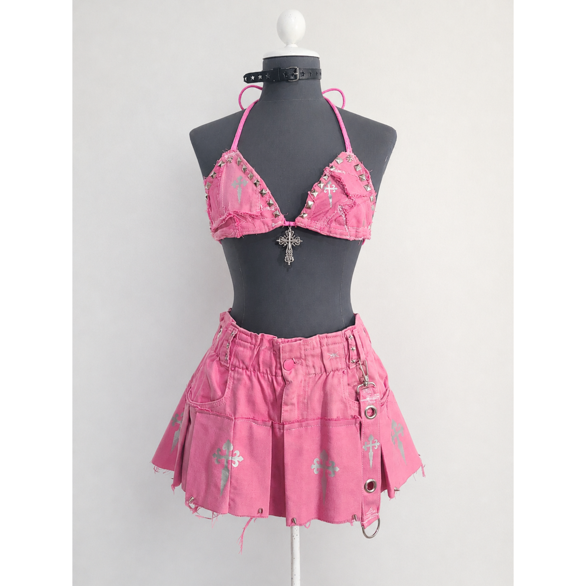 conjunto denim upcycled — pinky up✦ for rave✦ conjunto denim upcycled — pinky up✦ for rave✦