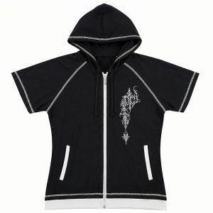 hooded zip up negra — vesper veil