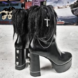 Home botas plataforma negras — ♰✦ m1m nocturna ✦♰